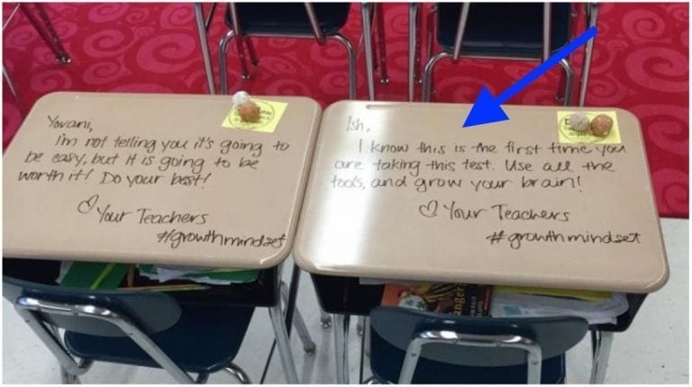 Una profesora deja mensajes personalizados a sus alumnos para que pierdan los nervios del examen