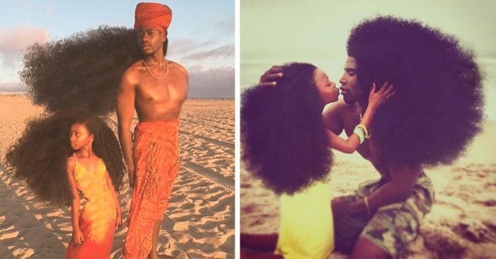 padre hija negros peinados