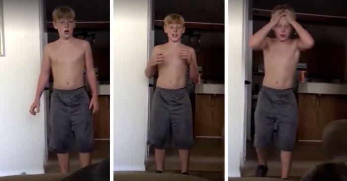 nino regalo cachorro reaccion