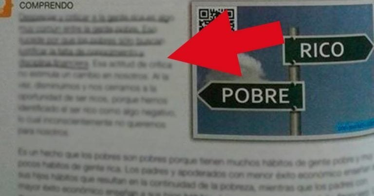 Polémica diferenciación que un libro de texto hace entre ricos y pobres