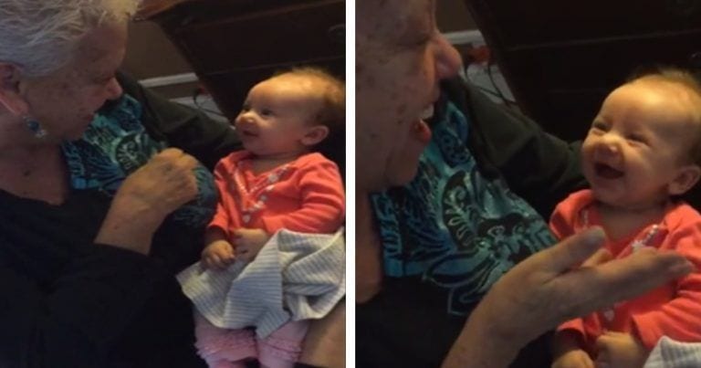 ¡Cómo se comunica una abuela sorda con su nieta bebé!