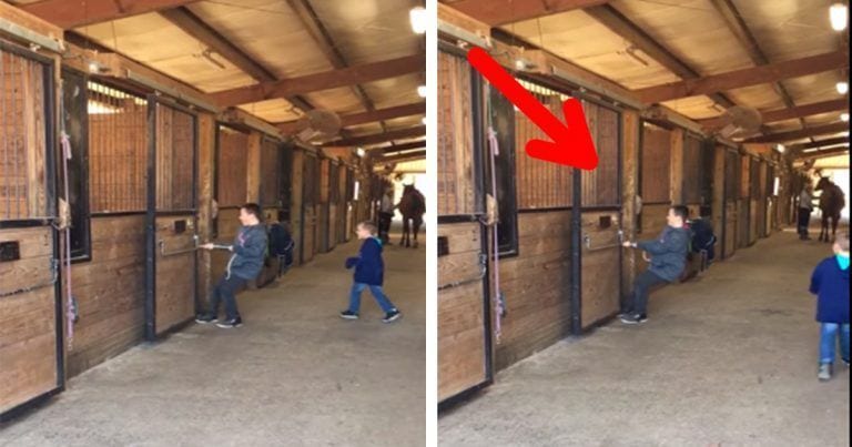 ¡Qué es lo que arrastra con tanta fuerza a este niño?